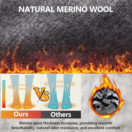 KEGECOL Ski Socks for Men Women(2 pairs), Merino Wool Socks for Snowboarding, Snow, Winter, Cold Weather, Thermal Warm Sock