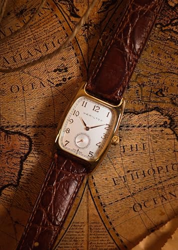 Hamilton American Classic Boulton Quartz Men's Watch, 27mm x 32mm Stainless Steel Case, Swiss Made, White Dial Analog Wris...