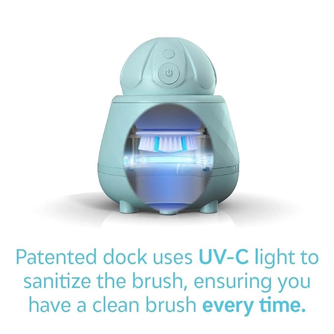 TAO Clean Ona Diamond Orbital Facial Brush and Cleansing Station, Electric Face Cleansing Brush with Ergonomic Handle, Dual Speed Settings, Light Blue