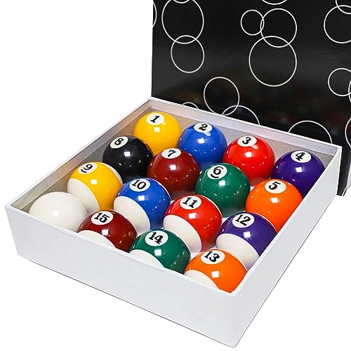 YDDS Billiard Balls Set 2-1/4" Regulation Size Pool Table Balls for Replacement (16 Resin Balls)