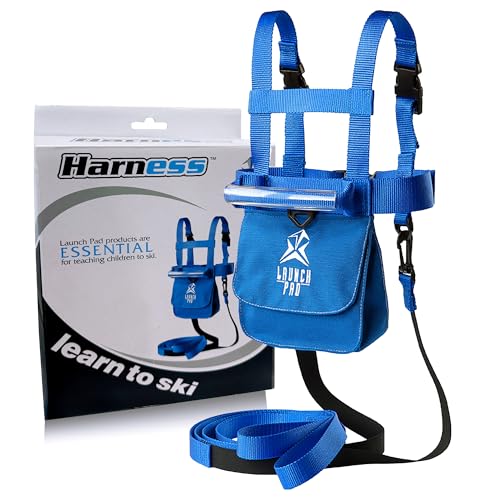 Launch Pad Toddler Ski Harness with Leash - Ski Harness for Kid w/ 7' Elasticized Leash, Easy Lift Handle & Built-in Backpack