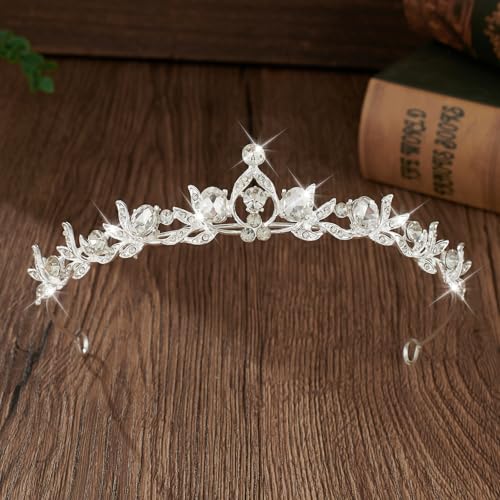Crystal Tiaras & Crowns for Women, Bride Royal Queen Headband Princess Headpieces for Birthday Cake Crown & Prom Pageant P...