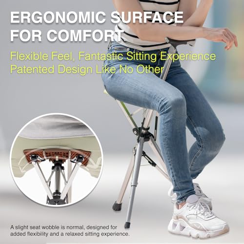 STEP2GOLD Ta-Da Chair, Portable Trekking Hiking Pole, Folding Walking Stick with Seat, Walking Cane with Chair, Foldable C...
