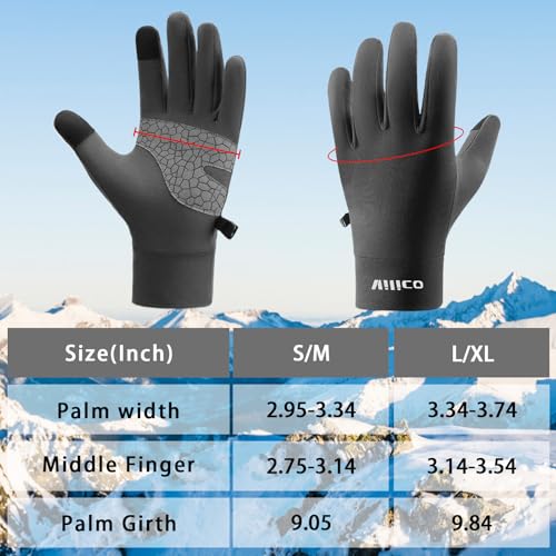 Running Gloves for Men and Women Winter Touch Screen Gloves Lightweight Thermal Liner Gloves with Anti Slip Silicone Palm ...