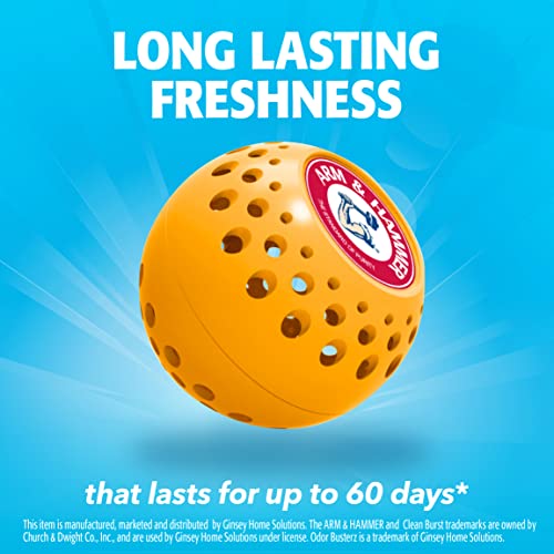 Arm & Hammer Odor Busterz Balls for Long Lasting Freshness, 6 Pack - Deodorizer, Carpet Fresh, Odor Remover, Pet Fresh