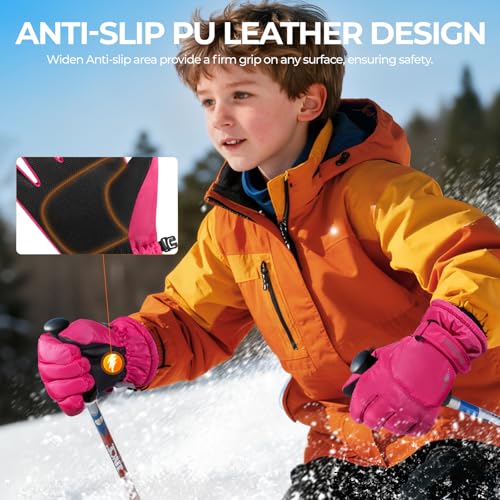 rivmount Kids 3M Winter Ski Snowboarding Snow Gloves Warm Thermal Waterproof Windproof Touchscreen for Boys Girls in Cold ...