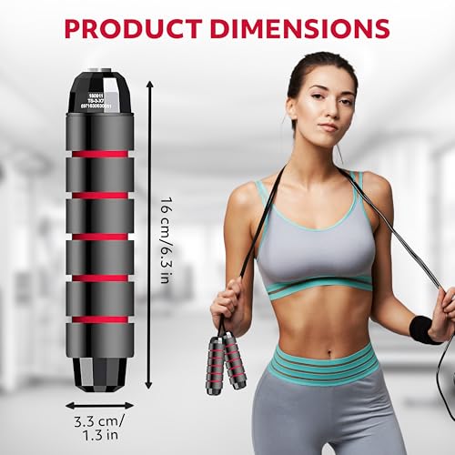 Jump Rope – Speed Jump Rope with Ball Bearings and Adjustable Cable – Jumping Cable for Men, Women, Kids – Ideal for Box, ...