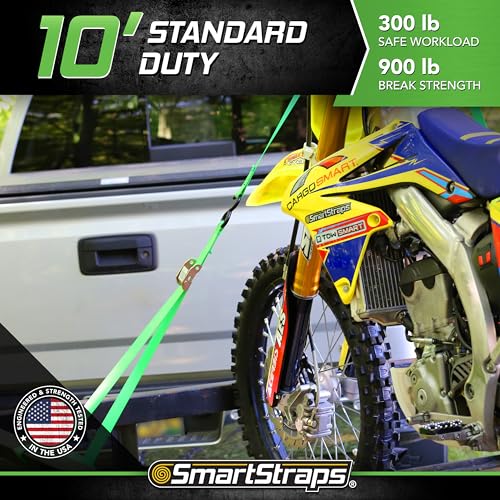 SmartStraps 10-Foot Cambuckle (4pk) 900 lbs Break Strength, 300 lbs Safe Work Load– Tie Down Fragile and Lighter Loads for...