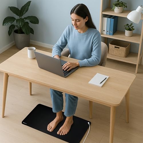 RelaxSense Grounding Mat for Feet - Foldable Earthing Well Mats with Tester Pen & Cord - Lightweight Earthing Mat Groundin...