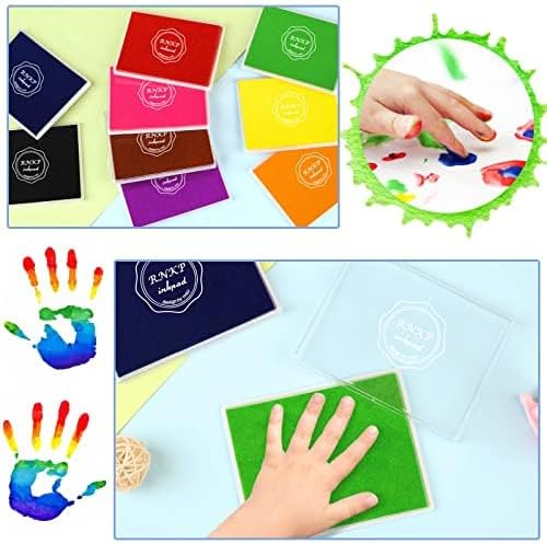 RNKP Large Red Ink pad,5 x 4 in Craft Ink pad Suitable for Rubber Stamps, Paper, Wood, Fabric, Scrapbooking, Children's Non-Toxic Finger Stamp pad (Red)