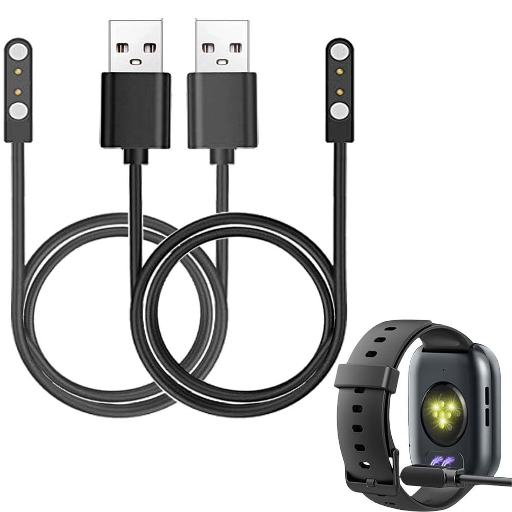 Smaate Smart Watch Cables Compatible With Cillso T80 1.95    Smartwatch, 2-Pack