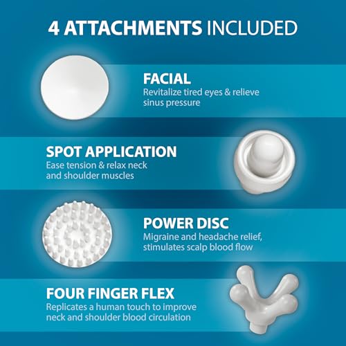 Wahl Soothing Vibration Corded Massager with 4 Attachment Heads, 2 Speed Massage Tool for Pressure & Pain Relief on The Fa...
