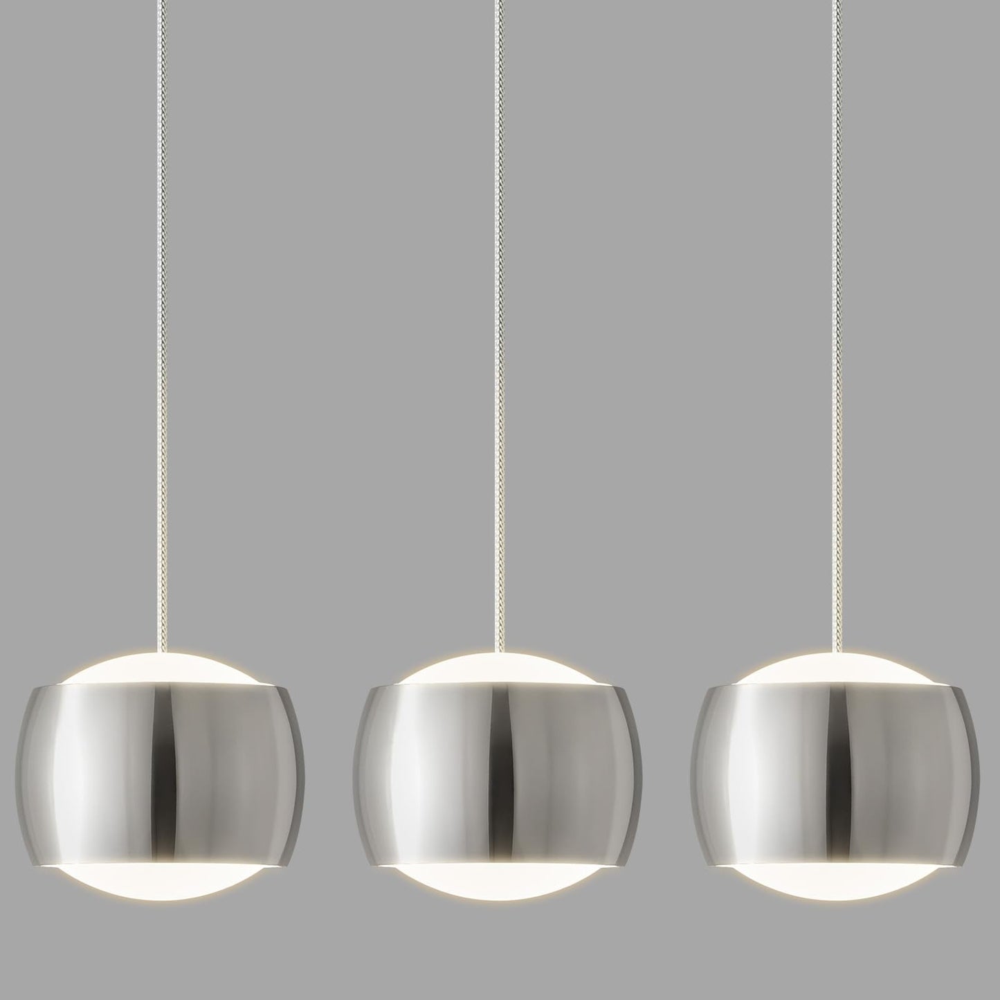 Adcthome Modern Led Dimmable Pendant Light Fixtures Mini Island Pendant Lighting For Kitchen Island Dinning Room Bedroom Bar  Kitchen Island Ceiling Hanging Light Fixtures(Chrome-3-Pack)
