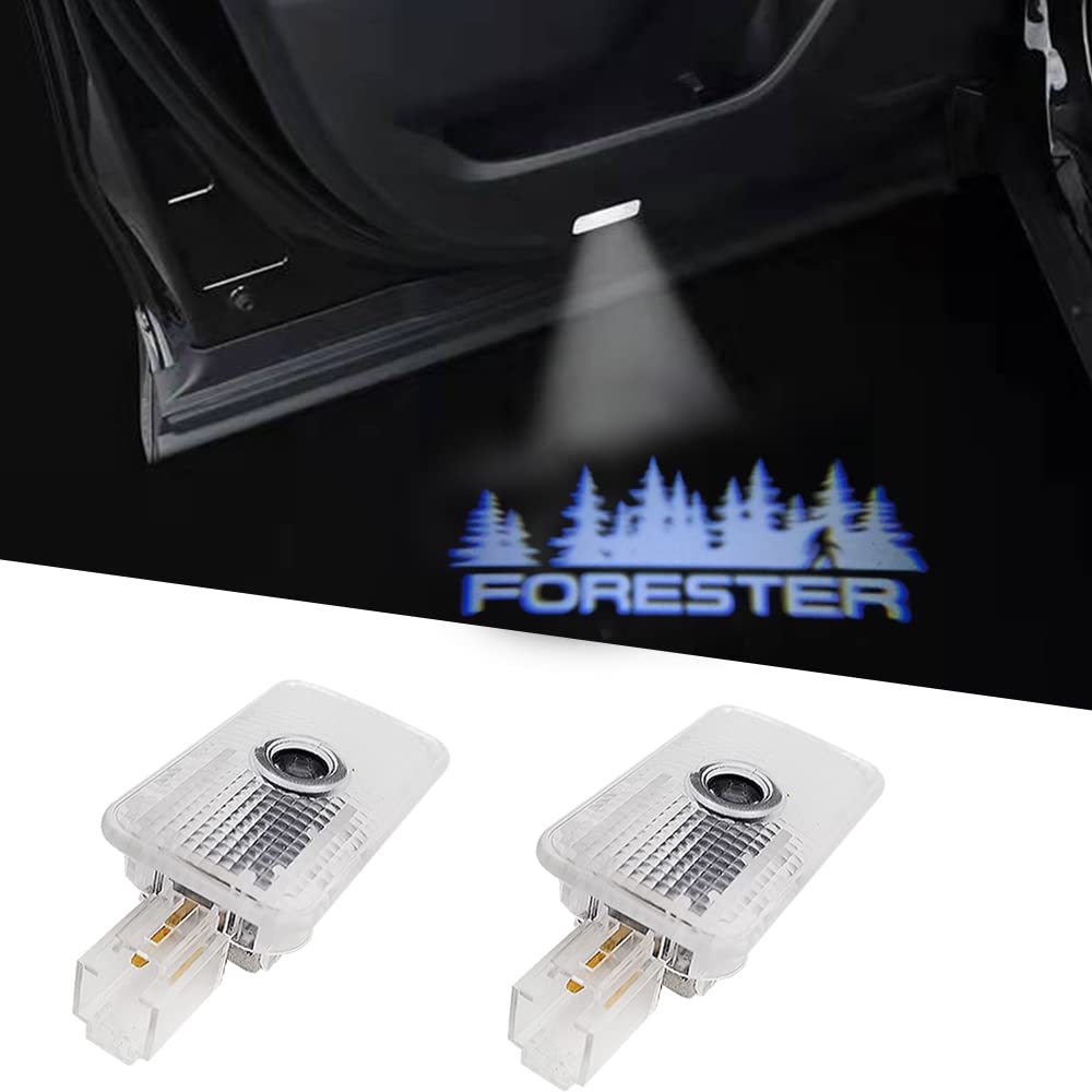 Uunonaha Led Car Door Logo Lights Courtesy Projector Laser Welcome Light Puddle Lamp 2 Pcs Compatible With Forester Outback Legacy Ascent Car Accessories (Forester 02  Forester)