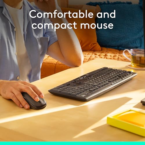 Logitech MK295 Wireless Mouse & Keyboard Combo with SilentTouch Technology, Full Numpad, Advanced Optical Tracking, Lag-Fr...