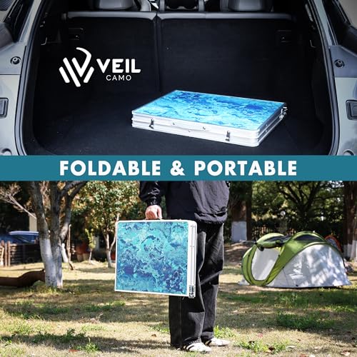 VILLEY Folding Camping Table 3FT, Adjustable Height Portable Aluminum Table with Handle, Lightweight Foldable Table for Ou...
