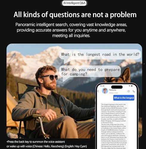 AI Smart Glasses With Camera and Audio, 4K HD Video Recording Glasses, 8MP Camera Glasses for Men Women, AI Voice, Real-Ti...