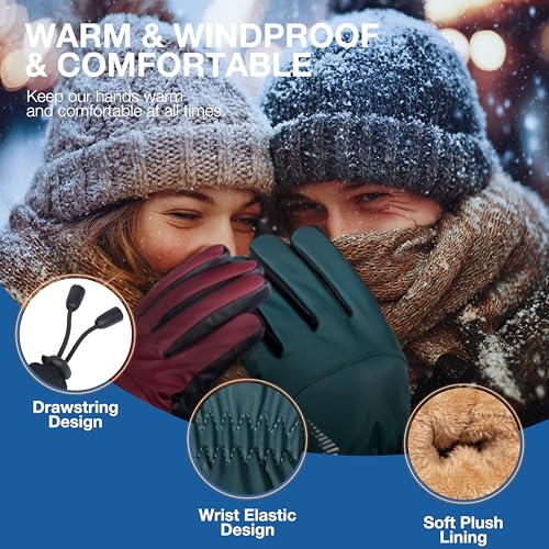 SIMARI Winter Waterproof Warm Gloves Women Men with Touchscreen Fingers, Ski Snow Windproof for Cold Weather Thermal, for ...