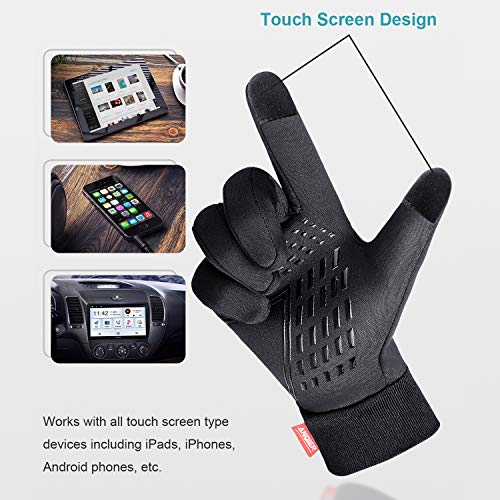 anqier Winter Gloves, Windproof Warm Touchscreen Gloves Men Women for Cycling Running Outdoor Activities