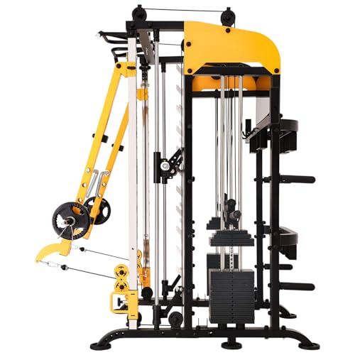 Altas Strength 3061B Smith Machine with Adjustable Lever Arms, 2:1 Pulley Ratio All-in-One Home Gym System, Commercial Gra...