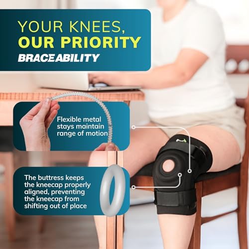 BraceAbility Bariatric Knee Brace for Large Legs - Plus Size Knee Brace with Side Stabilizers for Big Men or Women, Arthri...