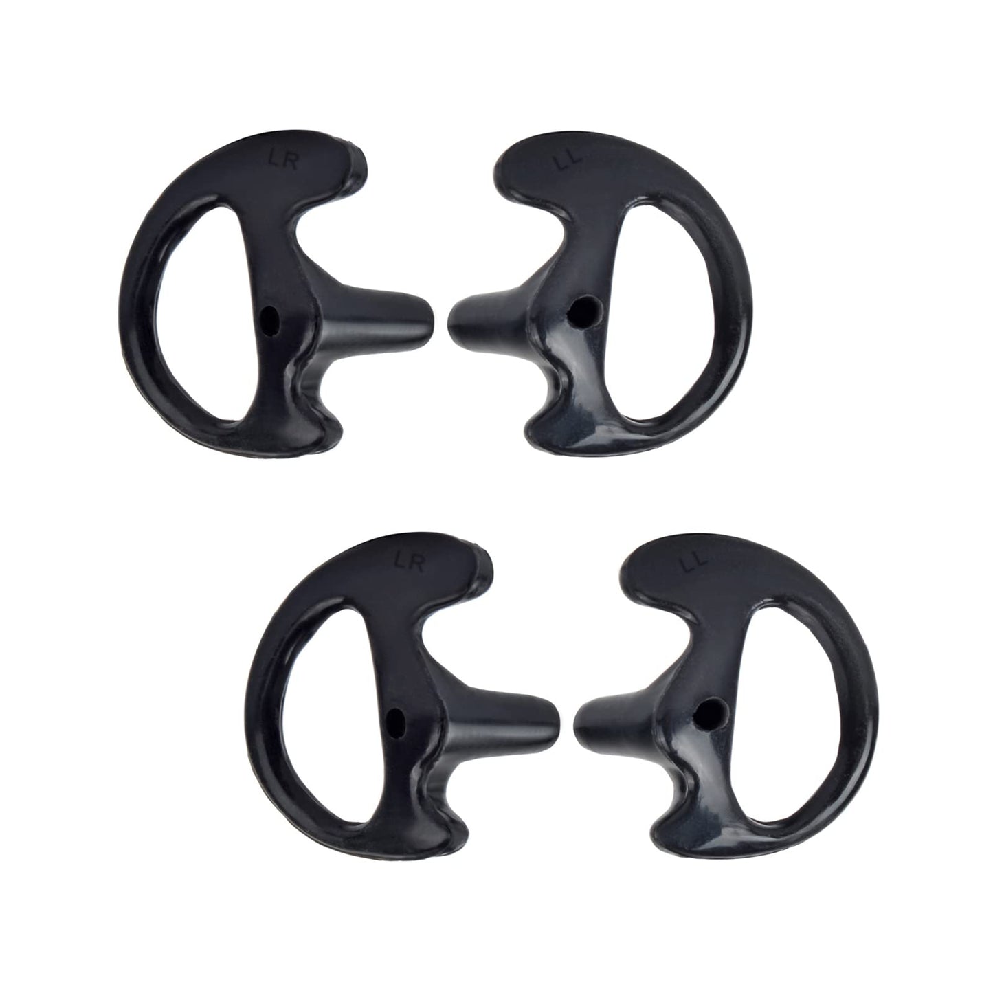 Hys Black Soft Larger Earmold Replacement Ear Pieces Flexible Open Ear Insert Ear Buds For Walkie Talkie Radio Transparent Air A
