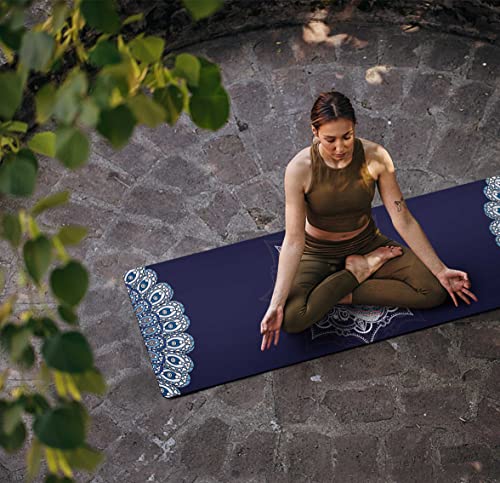 nuveti Printed Travel Yoga Mat-1/16 Inch Thick Non Slip Fitness Workout Mat with Carrying Bag, Foldable Lightweight Suede...