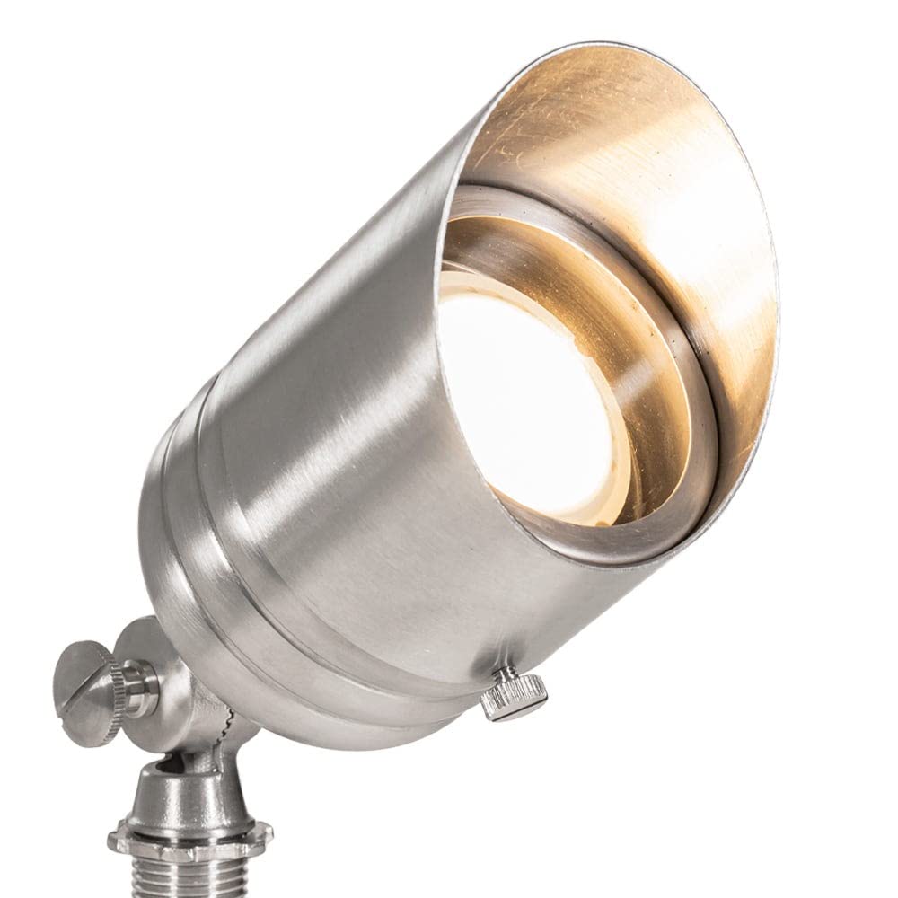 VOLT 20-Pack Outdoor Spotlights, 12V Stainless Steel, 5W 2700K MR16 LED Bulbs, Silver