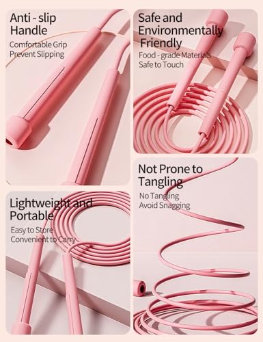 uvbws2Pack Exercise Jump Rope - With Plastic Handle, Anti Wrap PVC Long Jump Rope Set - Suitable for Men's and Women's Fit...