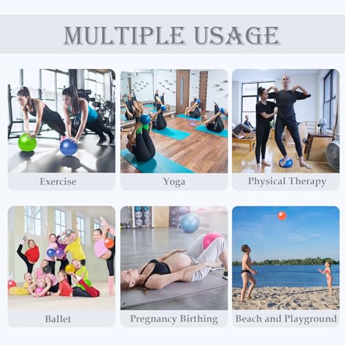 Soft Pilates Ball 9 Inch, Ideal Small Exercise Ball Between Knee Squeeze for Physical Therapy Yoga Core Medicine Abs Pt Bo...