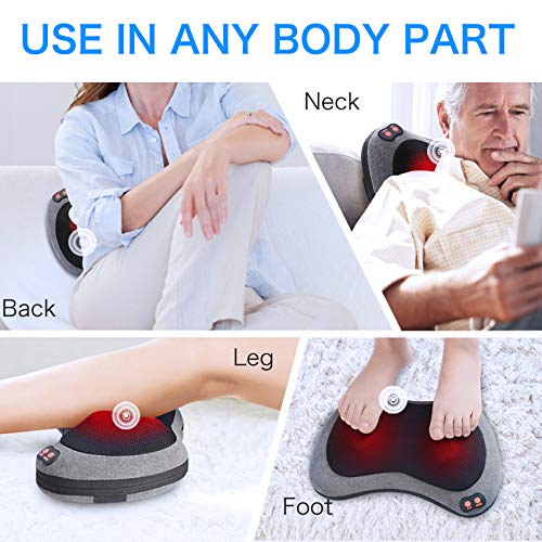 Papillon Shiatsu Back Massager with Heat, Deep Tissue Massage Pillow for Neck,Shoulder,Foot & Lower Back Pain Relief,Elect...