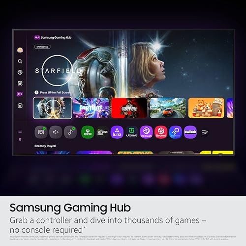 Samsung 43-Inch Class Crystal UHD U8000F 4K Smart TV (2025 Model) Endless Free Content, Crystal Processor 4K, MetalStream ...