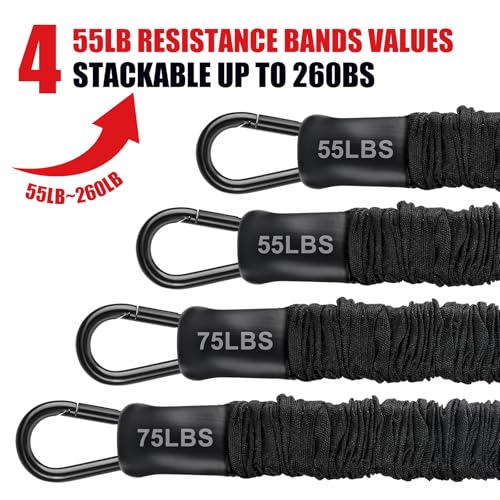 Pull Up Assistance Bands 260lbs, Heavy Pull Up Bands Resistance Bands for Pull Ups Working Out with Feet Rest, Pull Up Bar...