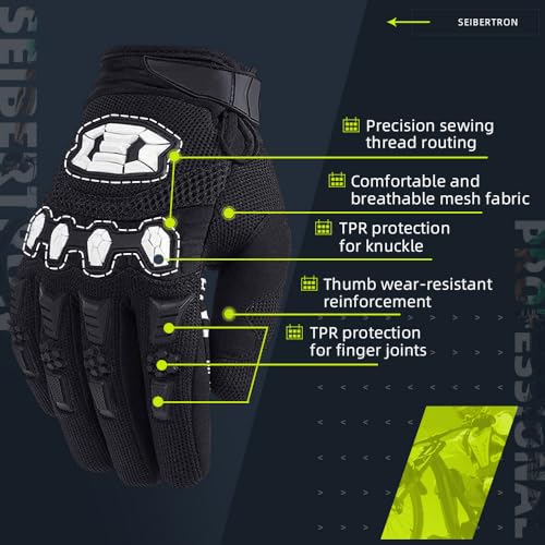 Seibertron Unisex BMX MX ATV MTB Racing Mountain Bike Bicycle Cycling Off-Road/Dirt Bike Gloves Road Racing Motorcycle Mot...