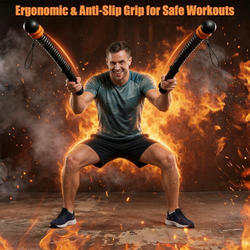 Cordless Battle Ropes for Home Gym with Wristband,Upgraded Adjustable Weighted Ropeless Battle Ropes for Working Out,for H...