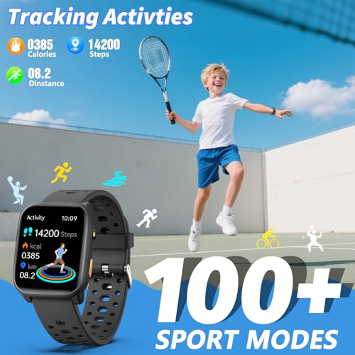 ModaWin Kids Smart Watch with Puzzle Games, 1.83" Kids Watches Heart Rate, Sleep Monitor, Pedometer, Alarm Clock, Flashlig...