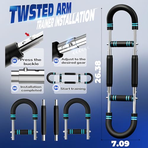 Twister Arm Trainer, Adjustable Chest Workout Equipment for Men & Women, Home Gym Strength Trainer, Muscle Builder & Stren...