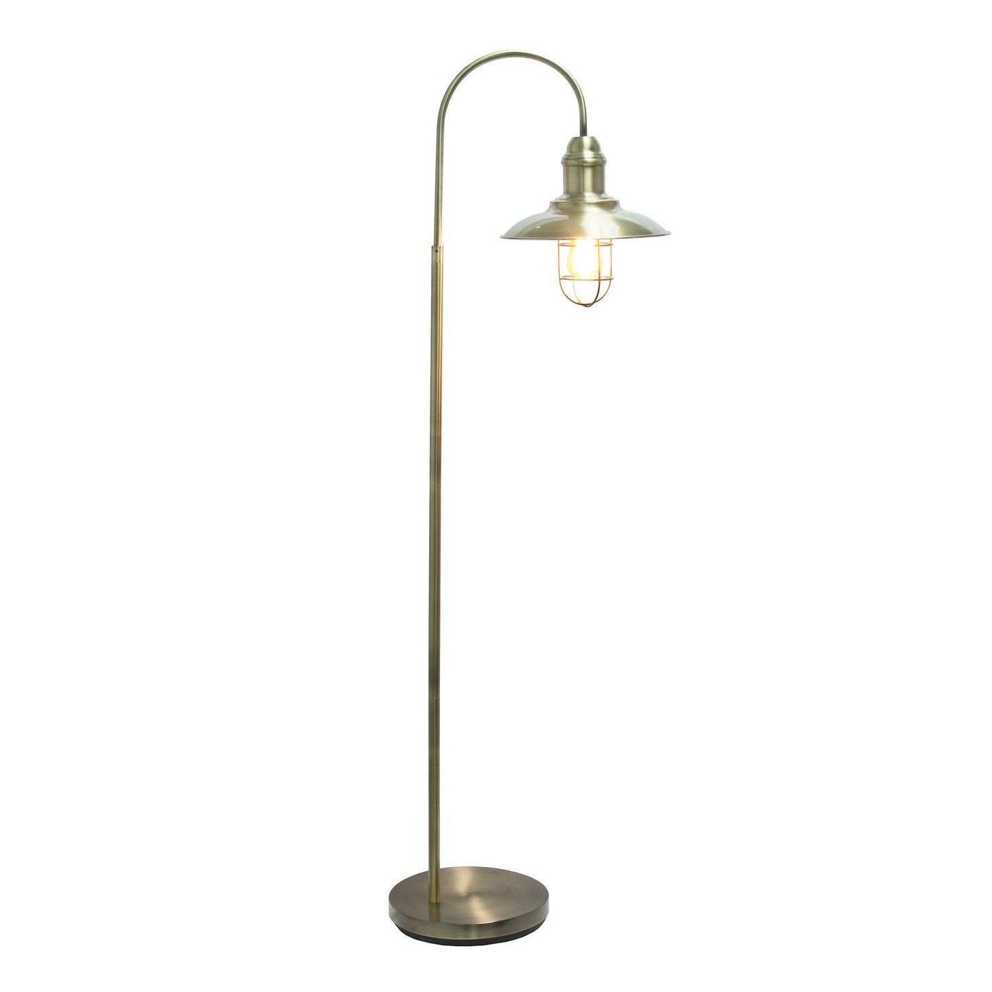 Elegant Designs LF1032-ABS Rustic Open Cage Floor Lamp, Metal, 19.25inL x 12inW x 64inH, Antique Brass