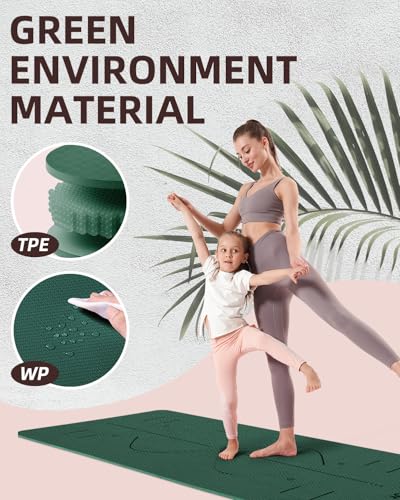 YOTTOY Yoga Mat, 72"x 32"x1/3" Extra Wide Non-Slip Exercise Fitness Yoga Mats,Eco-Friendly TPE Exercise Mats for Women Men...