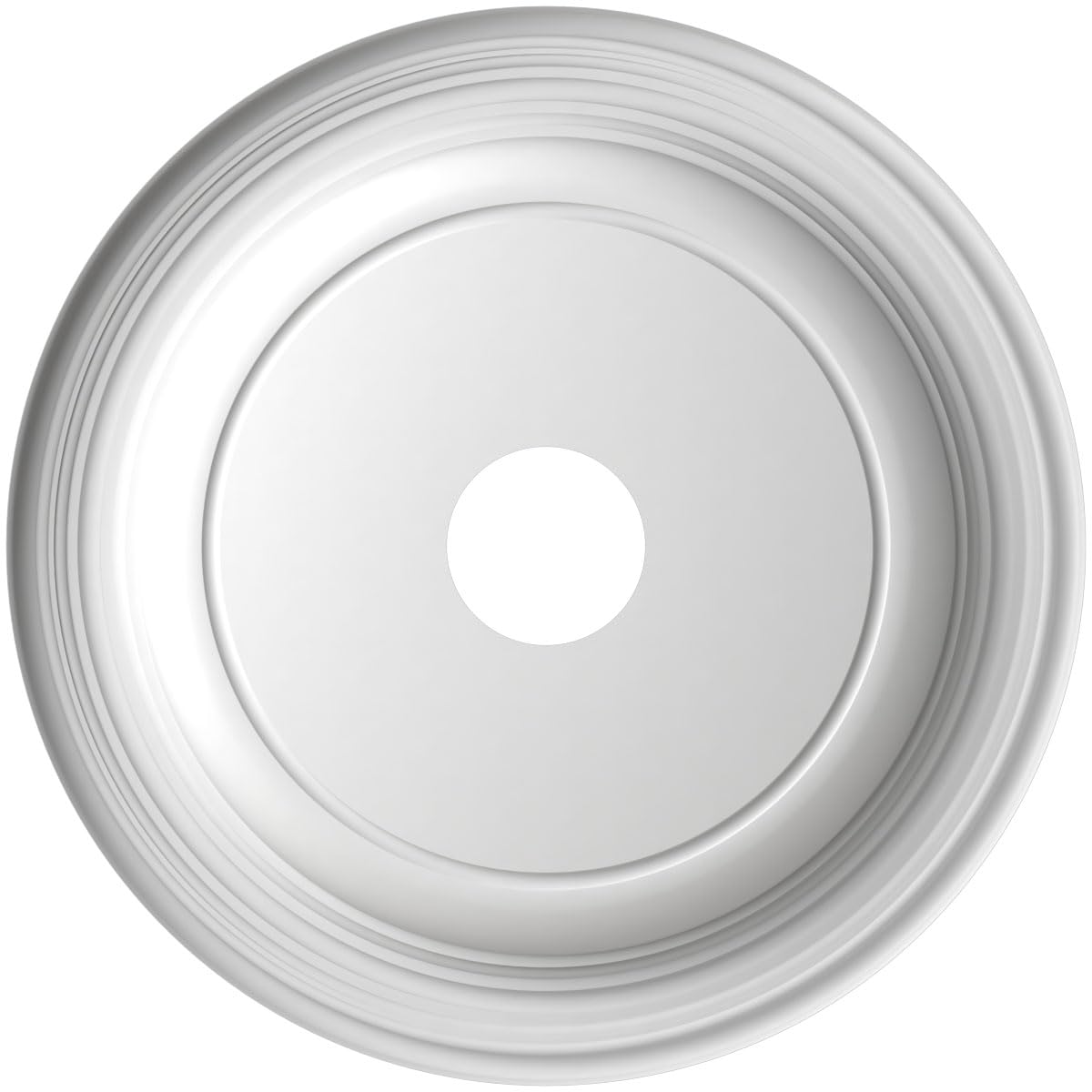 Ekena Millwork 19Od X 3 1/2Id X 1 1/2P Traditional Thermoformed Pvc Ceiling Medallion (Fits Canopies Up To 11 1/2), Metallic Bla
