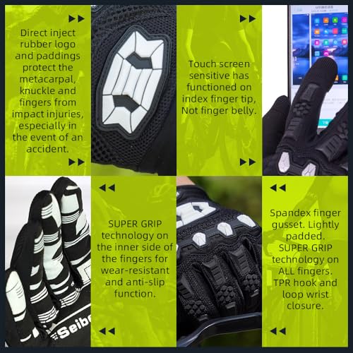 Seibertron Unisex BMX MX ATV MTB Racing Mountain Bike Bicycle Cycling Off-Road/Dirt Bike Gloves Road Racing Motorcycle Mot...