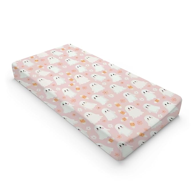 Cute Halloween Theme Corn Candy Flower Pattern Baby Changing Pad Cover, Unisex Fall Winter Holiday Nursery Diaper Changing Table Pad Mat Sheet for Boys Girls-16x32