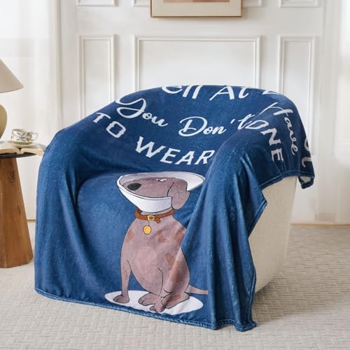 Lussena Thinking of You Gifts for Women Men – Get Well Blanket 50x60 Inch, Navy Flannel Comfort Blanket, Sympathy Throw fo...