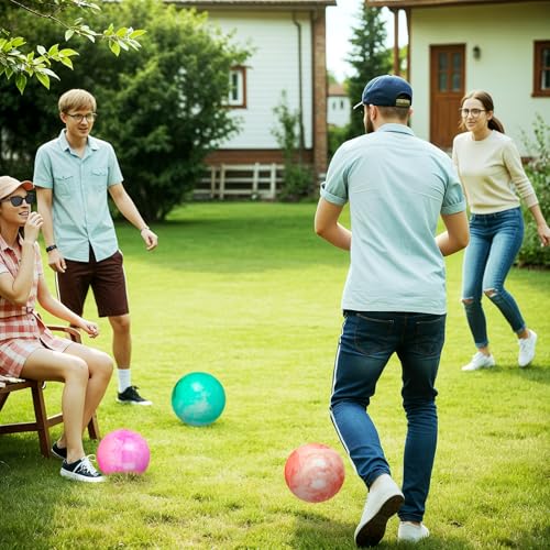 FUTUREPLUSX 6PCS Inflatable Playground Balls, 8.7 Inches Kickball Dodge Ball with Pump, for Kids Indoor and Outdoor Play, ...