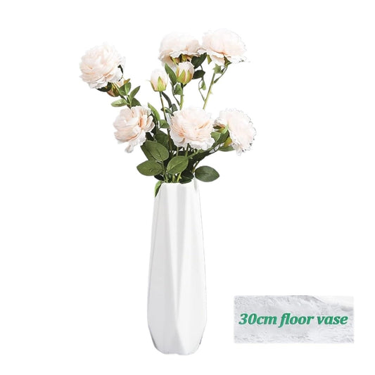 JIIPOREGJ Floor Vase Ceramic Vase,Decorative Large,Floor, Large Floor Vase,White Ceramic Vase,Handcrafted,Sophisticated Vessel for Decorative Branches and Dried Flowers,White30Cm