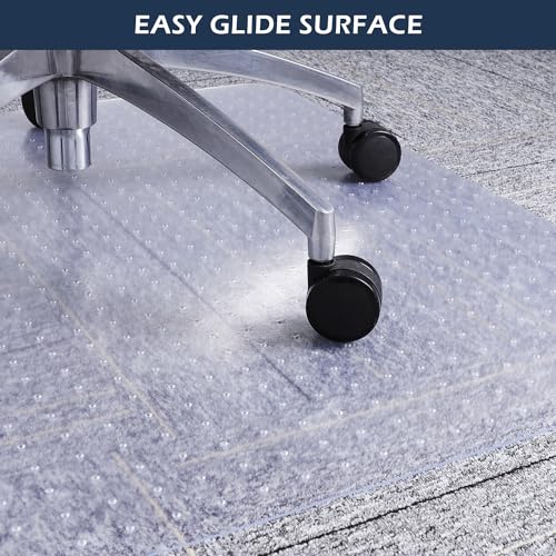 Chair Mat for Carpet, SALLOUS 46" x 60" Office Chair Mat for Carpeted Floors, Heavy Duty Vinyl Floor Mat with Grips, Floor...