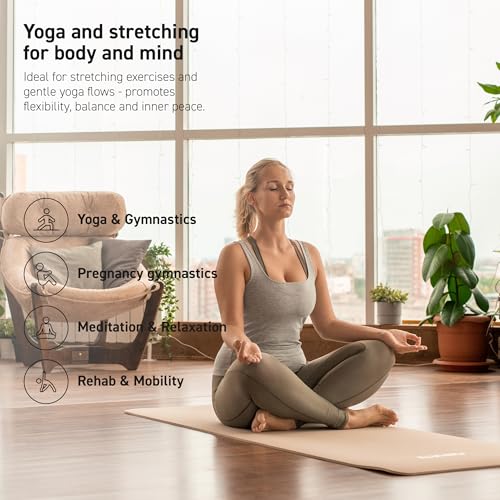 MSPORTS Yoga Mat Premium Non Slip Thick – Extra Comfortable Exercise Mat for Home Workouts, Pilates, Stretching & Gym – Cu...