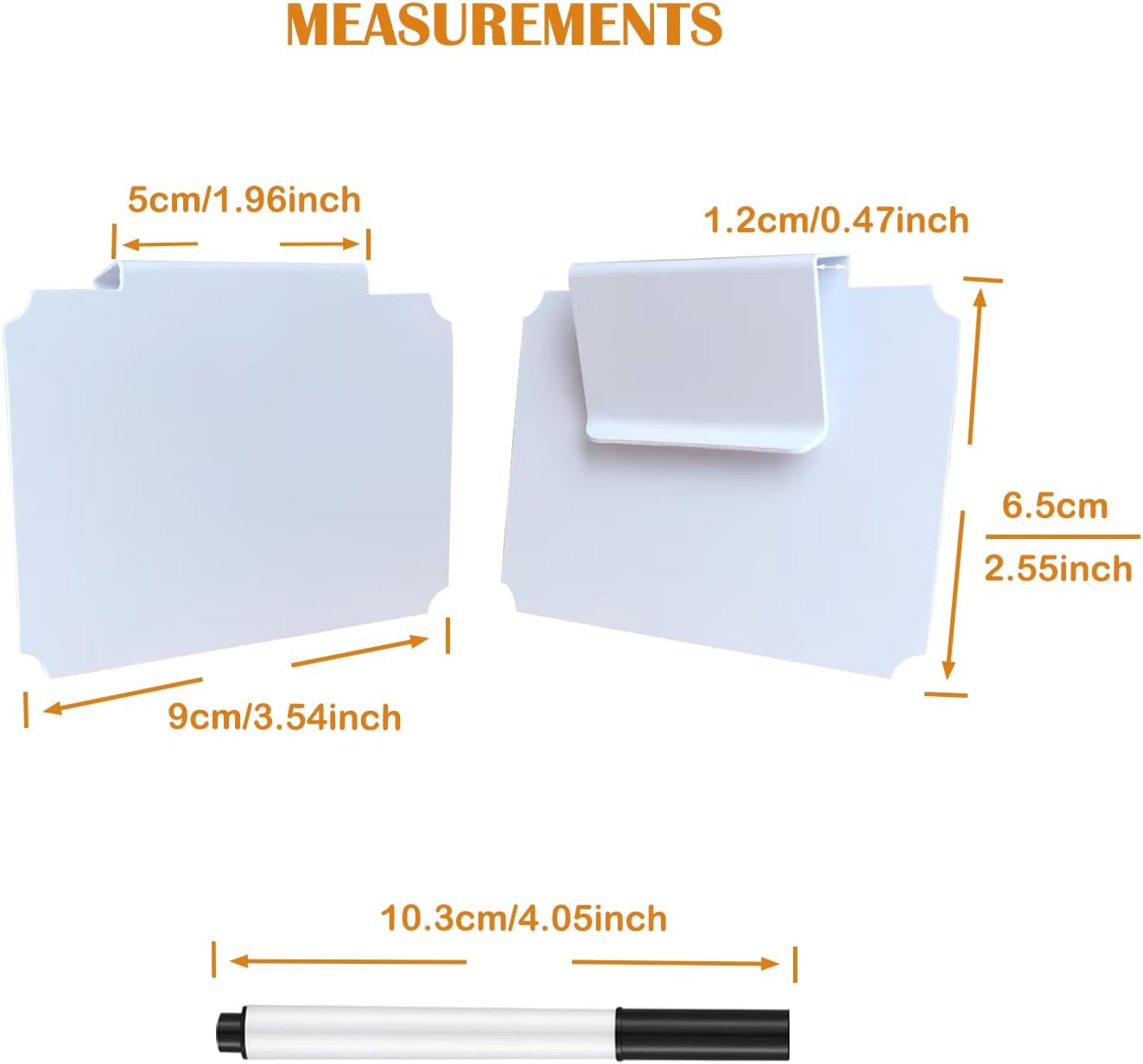 Erasable Label Holders Kit - 20 White PVC Bin Clips & 2 Chalk Markers for Organizing Storage Bins, Baskets, Containers