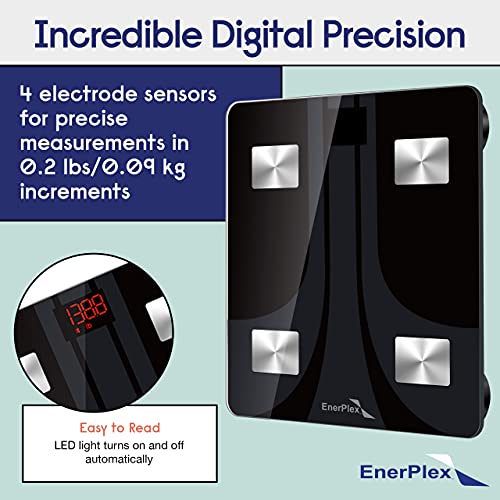 EnerPlex Fit 2020 Model Bluetooth Body Fat Scale, Weight Scales Digital Smart Body Composition Wireless Analyzer BMI Scale...