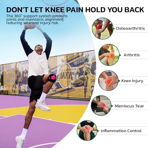 aoFIT Knee Brace for Women& Men (1 Pair), Knee Braces Wrap Adjustable Compression Sleeve Knee Support with Memory Stabiliz...